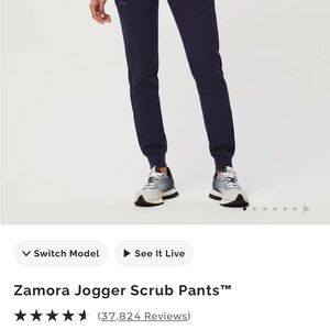 Figs Blue scrub jogger Pants with Elastic Cuffs NWOT